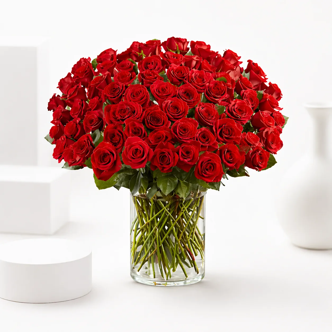 Century Bloom Elegance – 101 Roses Vase Arrangement