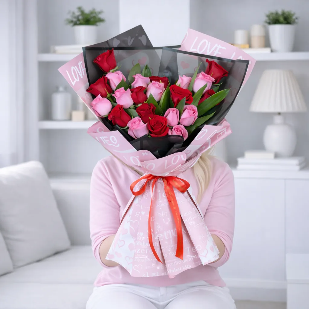 Elegant Blush Red & Pink Rose Gift Collection