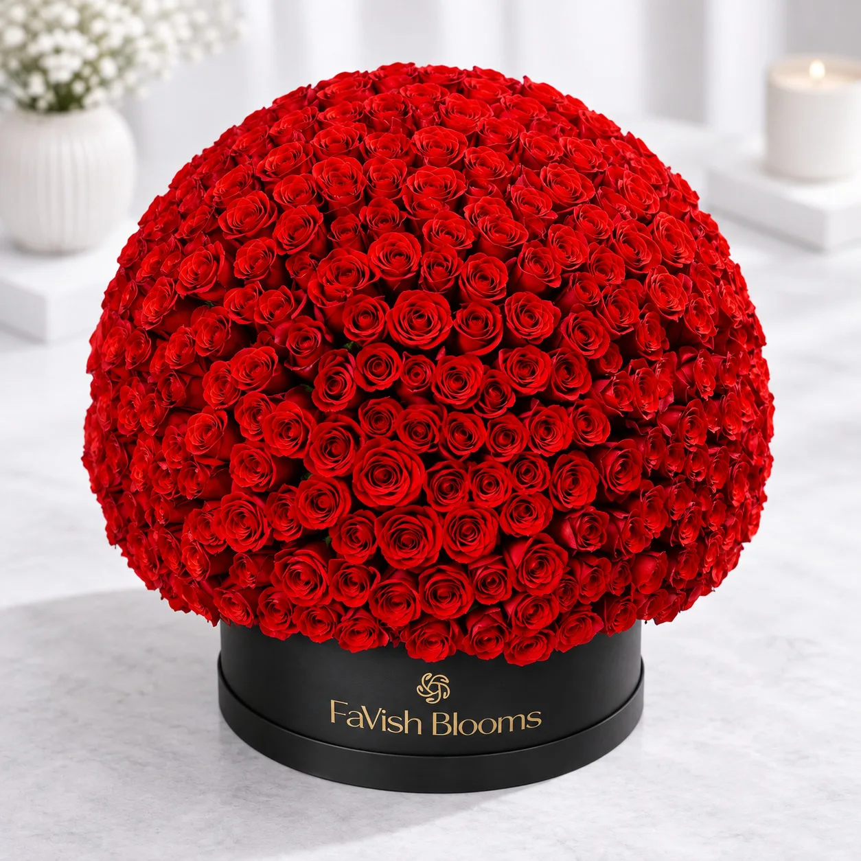 Luxury 365 Red Roses Hat Box – A Year of Love romantic flower gift in Dubai