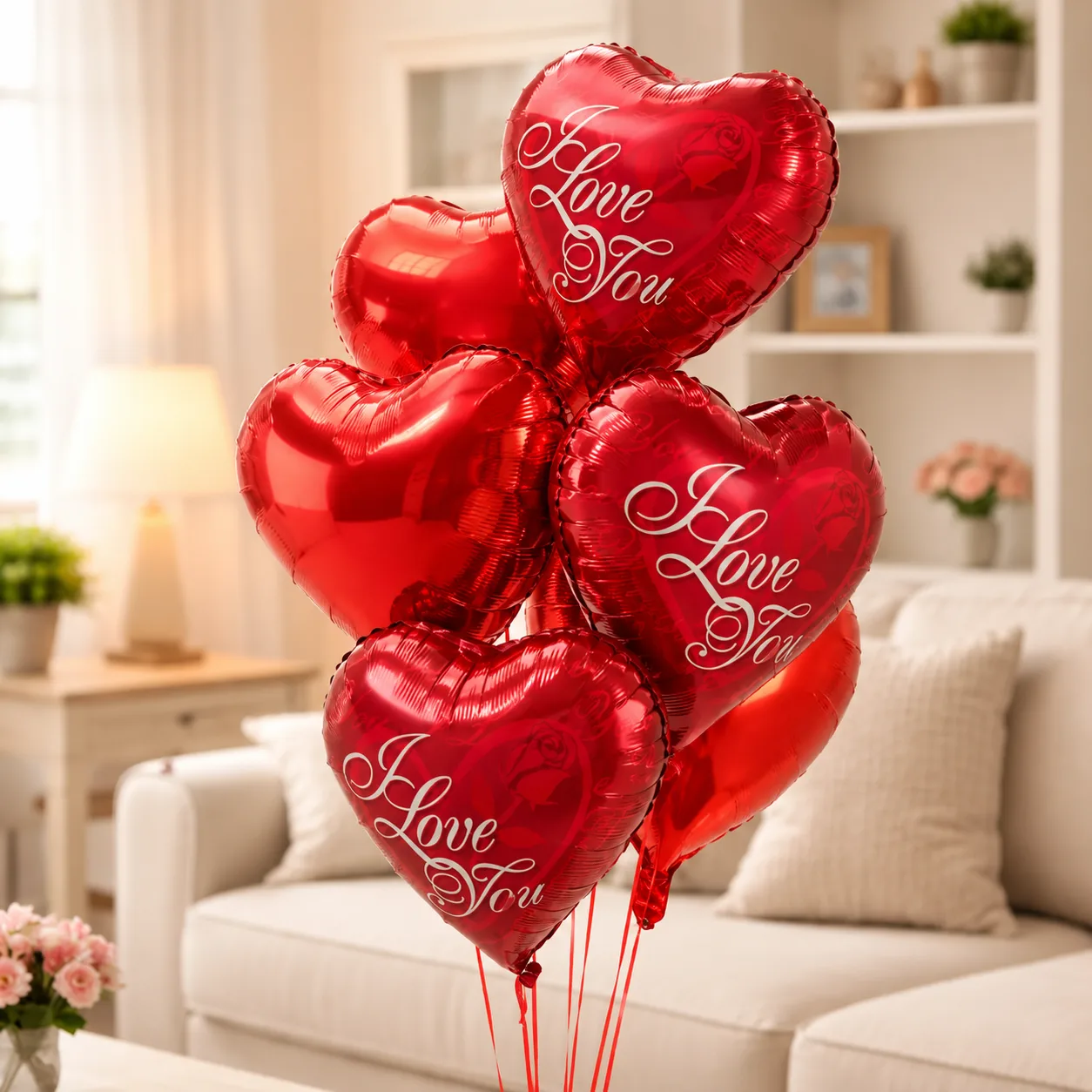 Heart Shape Foil Balloon Pack of 6 for Romantic Celebrations