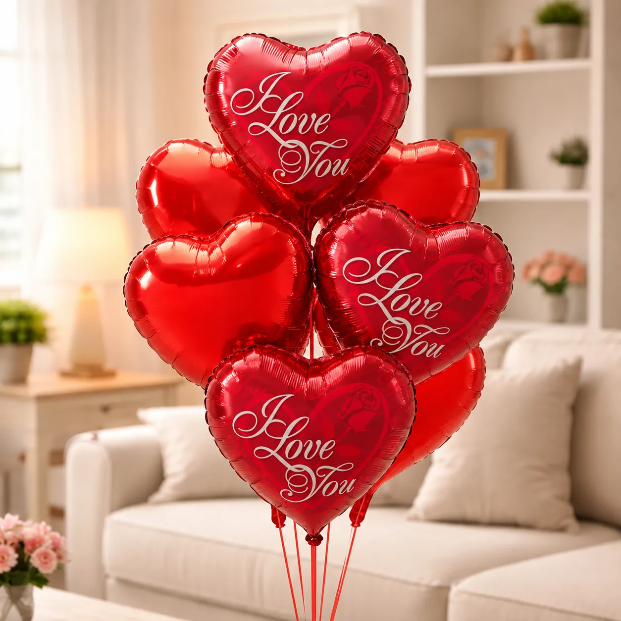 Heart Shape Foil Balloon Pack of 6 for Birthday and Valentine Surprises