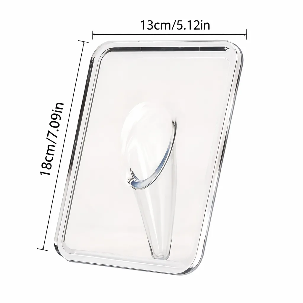 Clear acrylic frame vase with built-in cone-shaped water holder, dimensions 13cm × 18cm (5.12in × 7.09in).