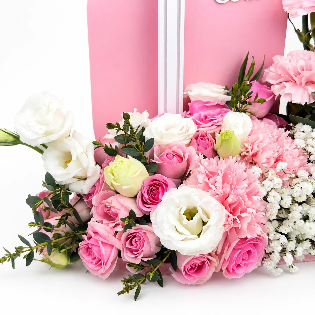 Pink Baby Girl welcome flower gift arrangement