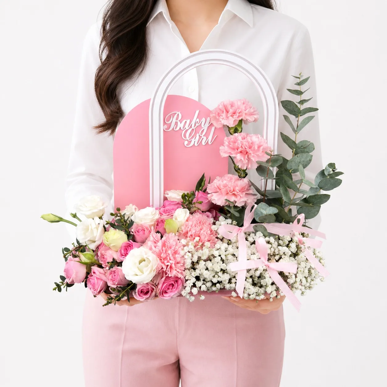 Elegant Baby Girl welcome floral gift by FaVish Blooms