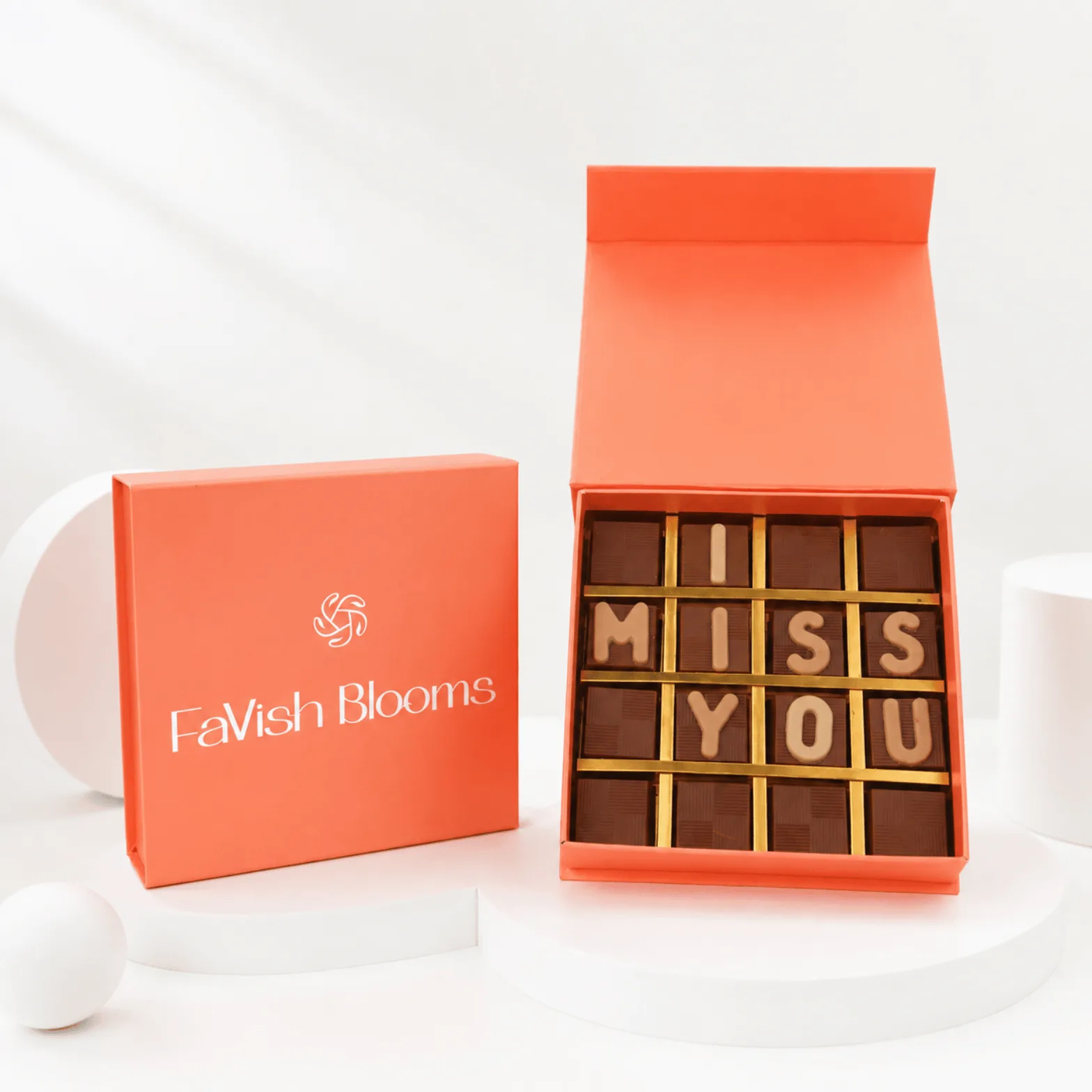 Luxury “I Miss You” chocolate gift box by FaVish Blooms
