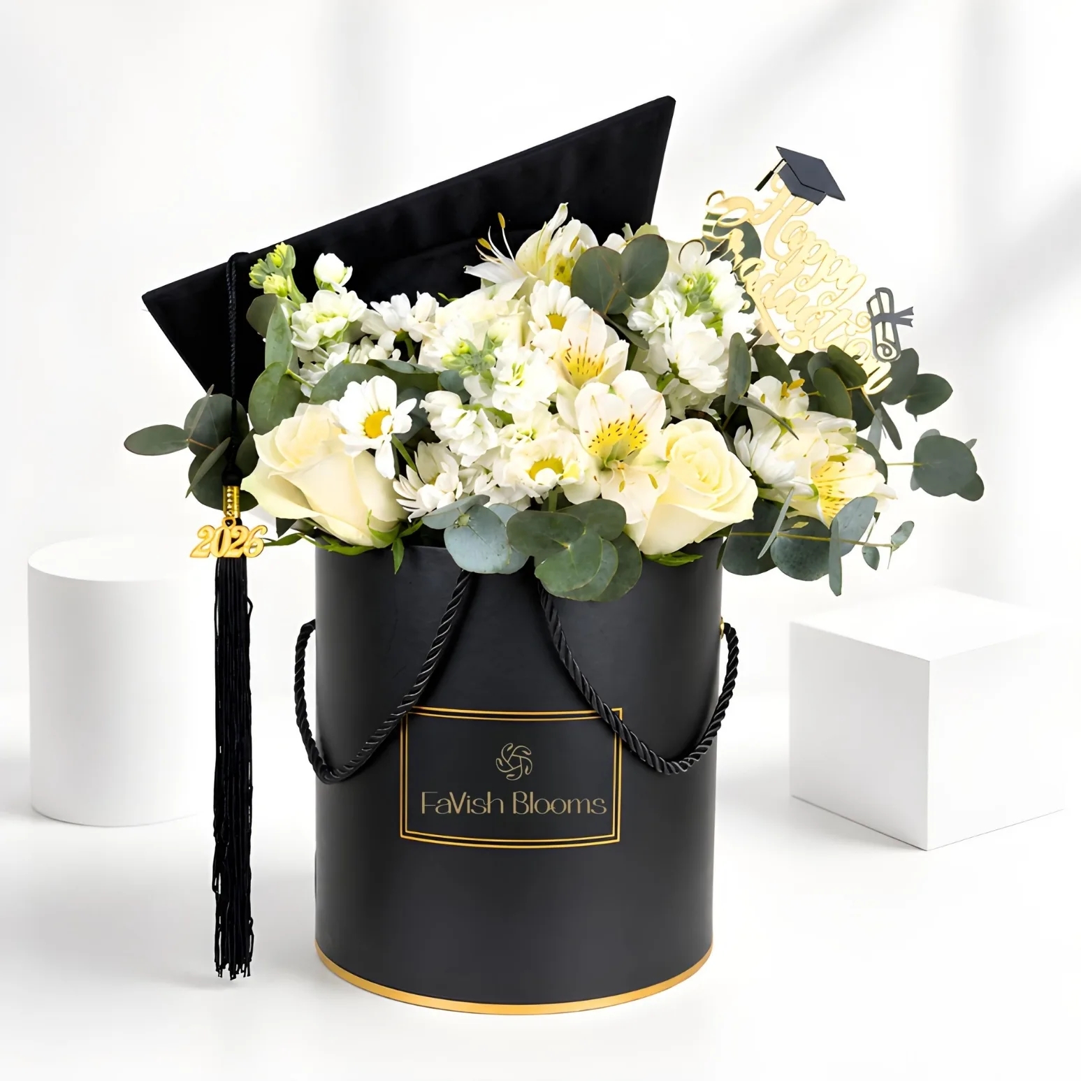 2026 Graduation Floral Arrangement in Black Box