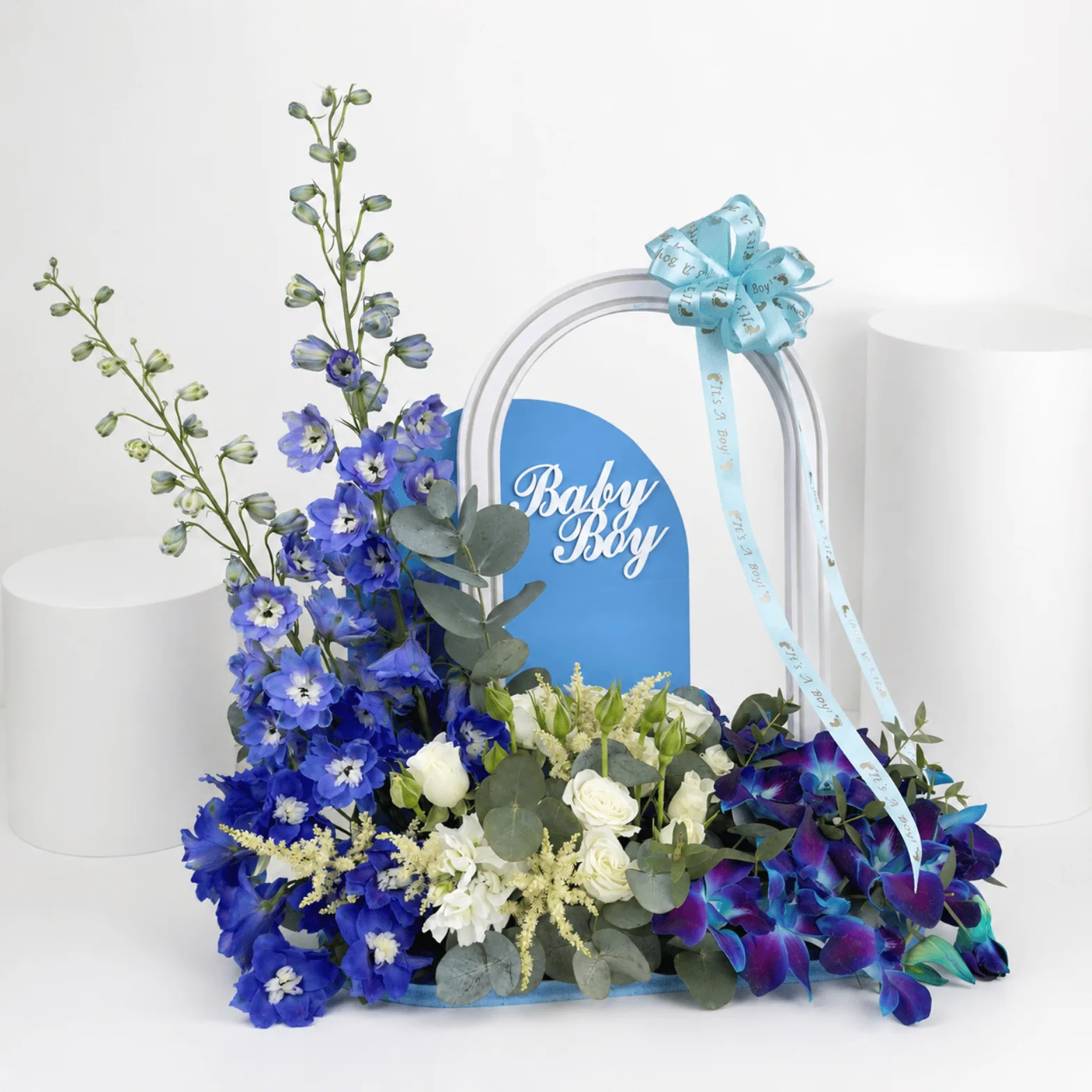 Welcome Baby Boy Floral Tray
