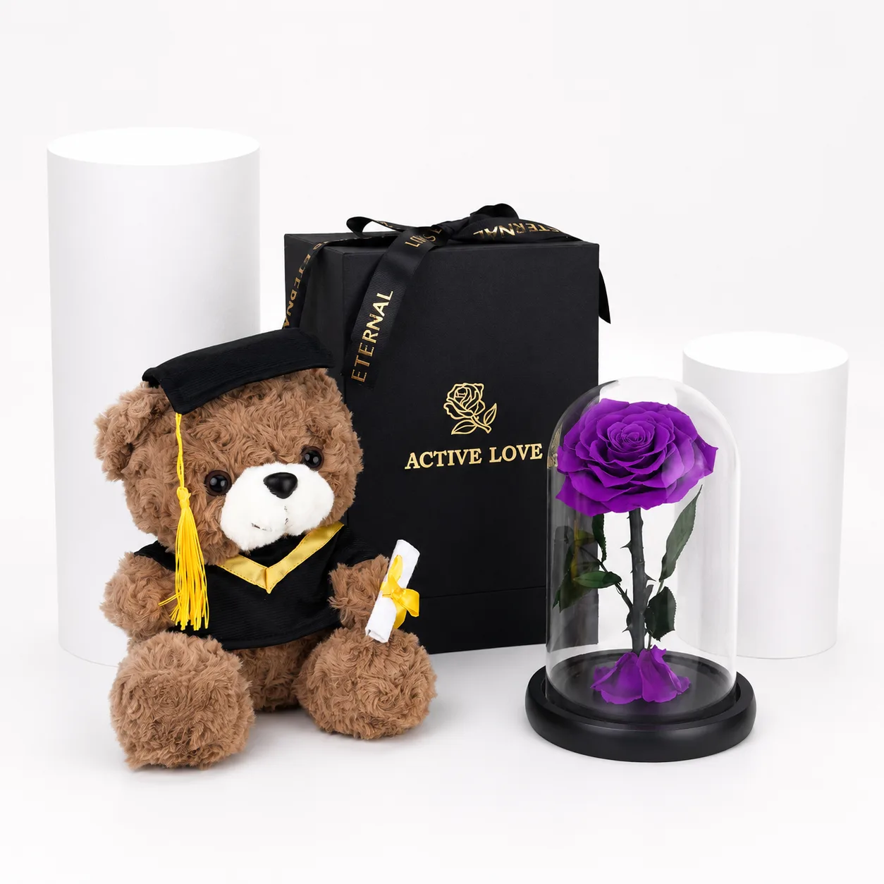 Purple Preserved Rose Graduation Gift
