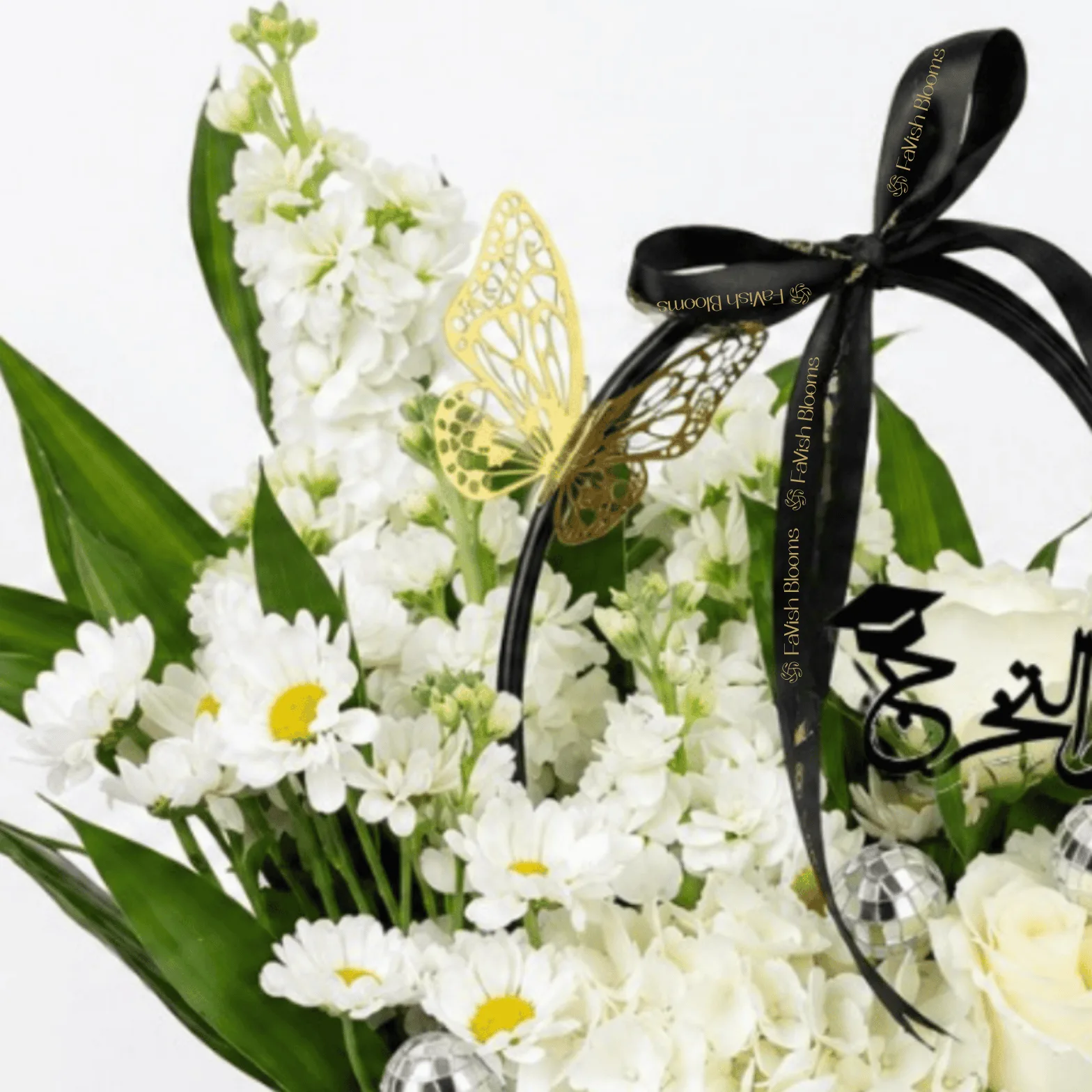 Elegant White Floral Graduation Bag