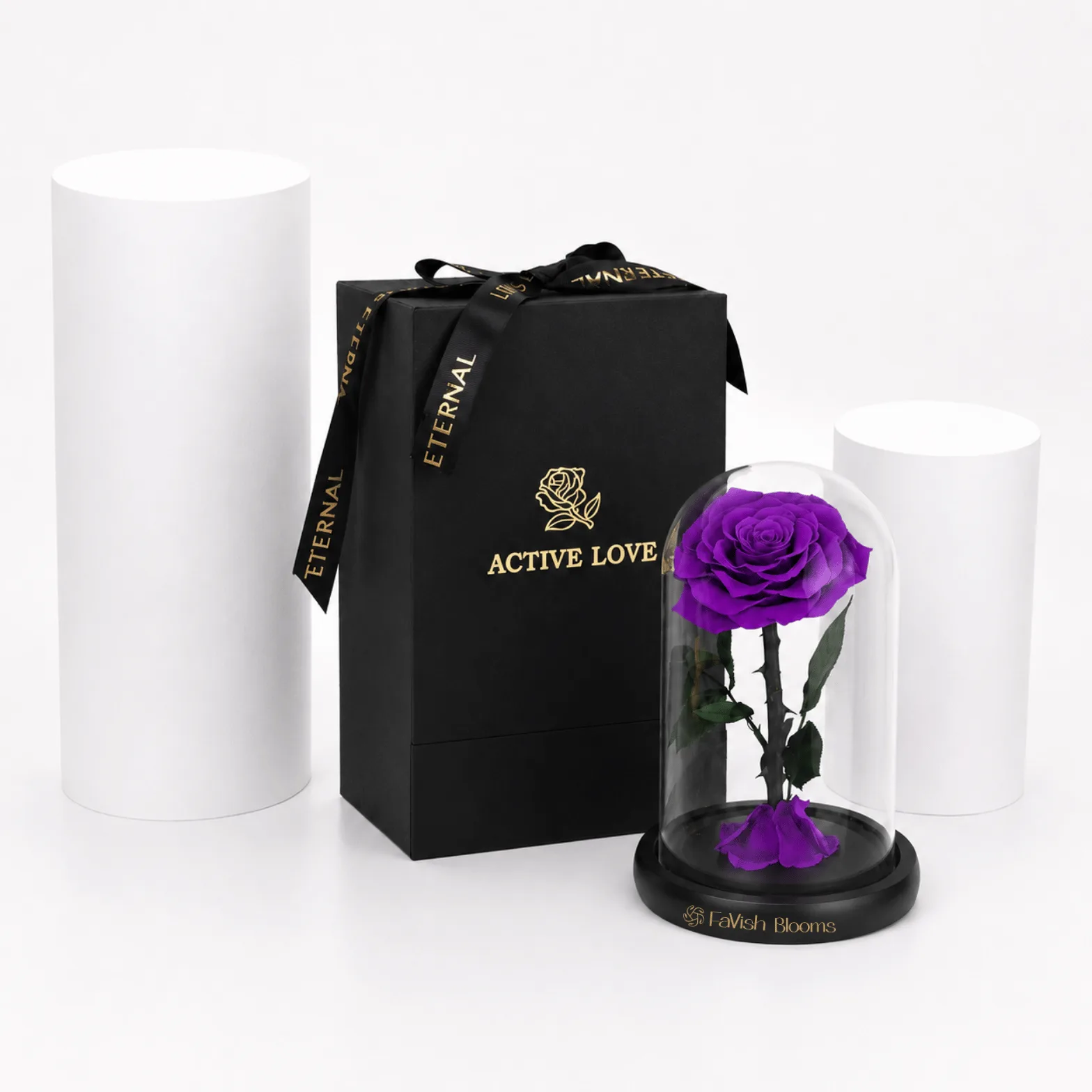 Purple Preserved Rose Dome Gift