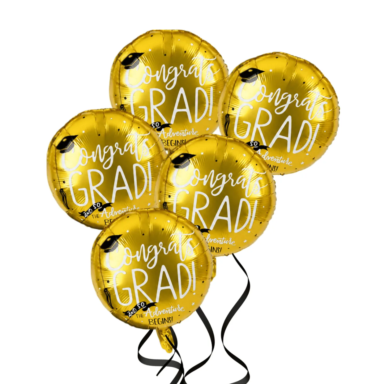 Congrats Grad 5 Balloon Set helium Filled