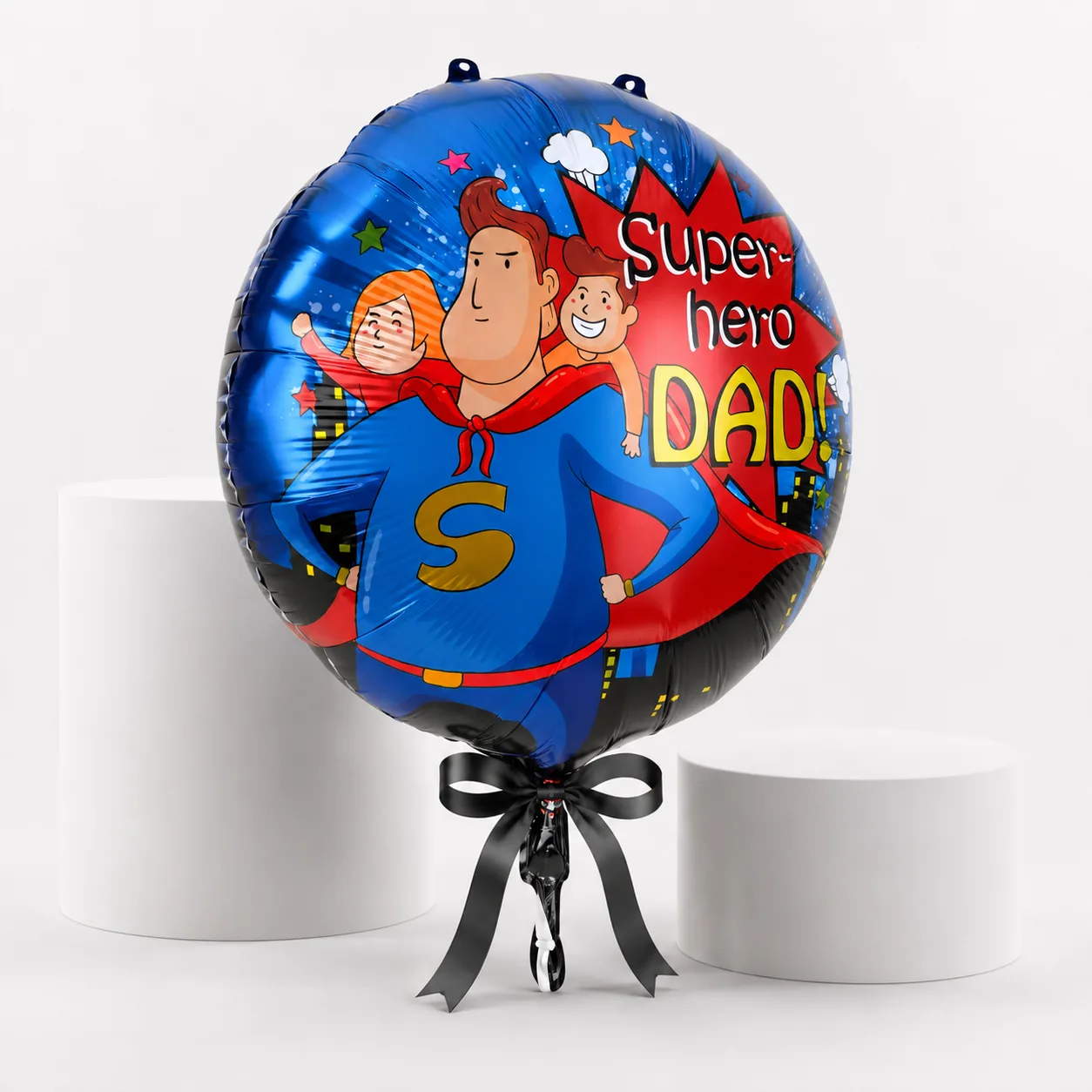 Superhero Dad balloon decoration for Father’s Day surprise