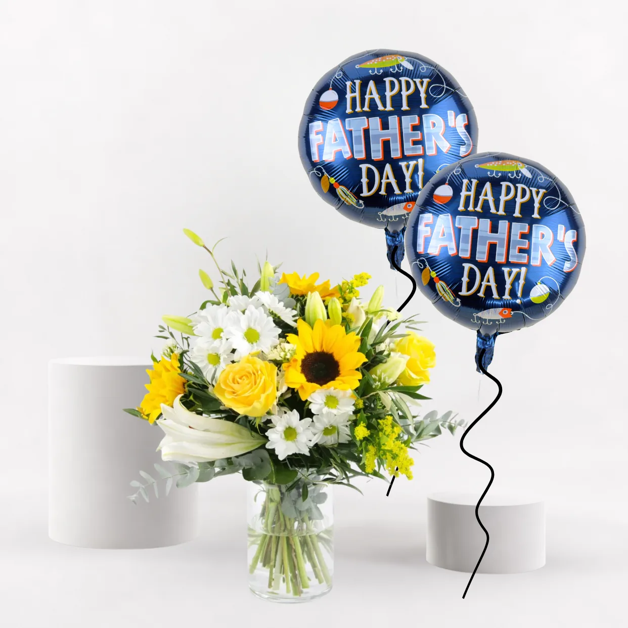 Father’s Day Sunshine Floral Vase with Balloons