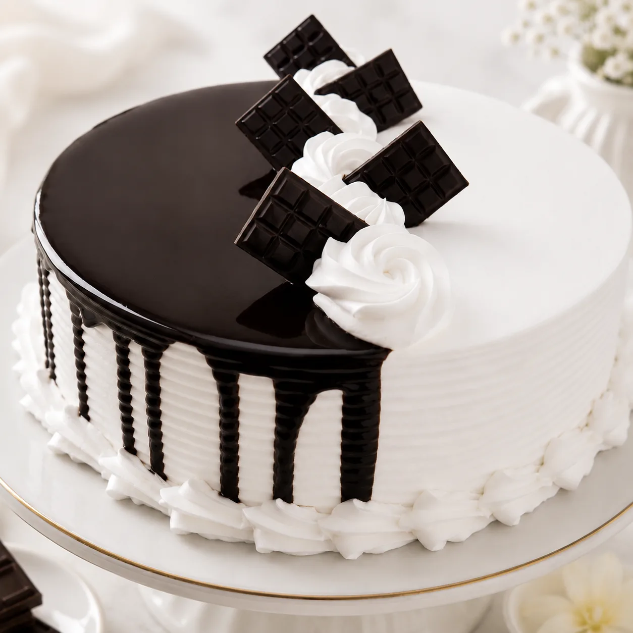 Soft Choco Vanilla Sweet Treat Cake with creamy chocolate and vanilla layers