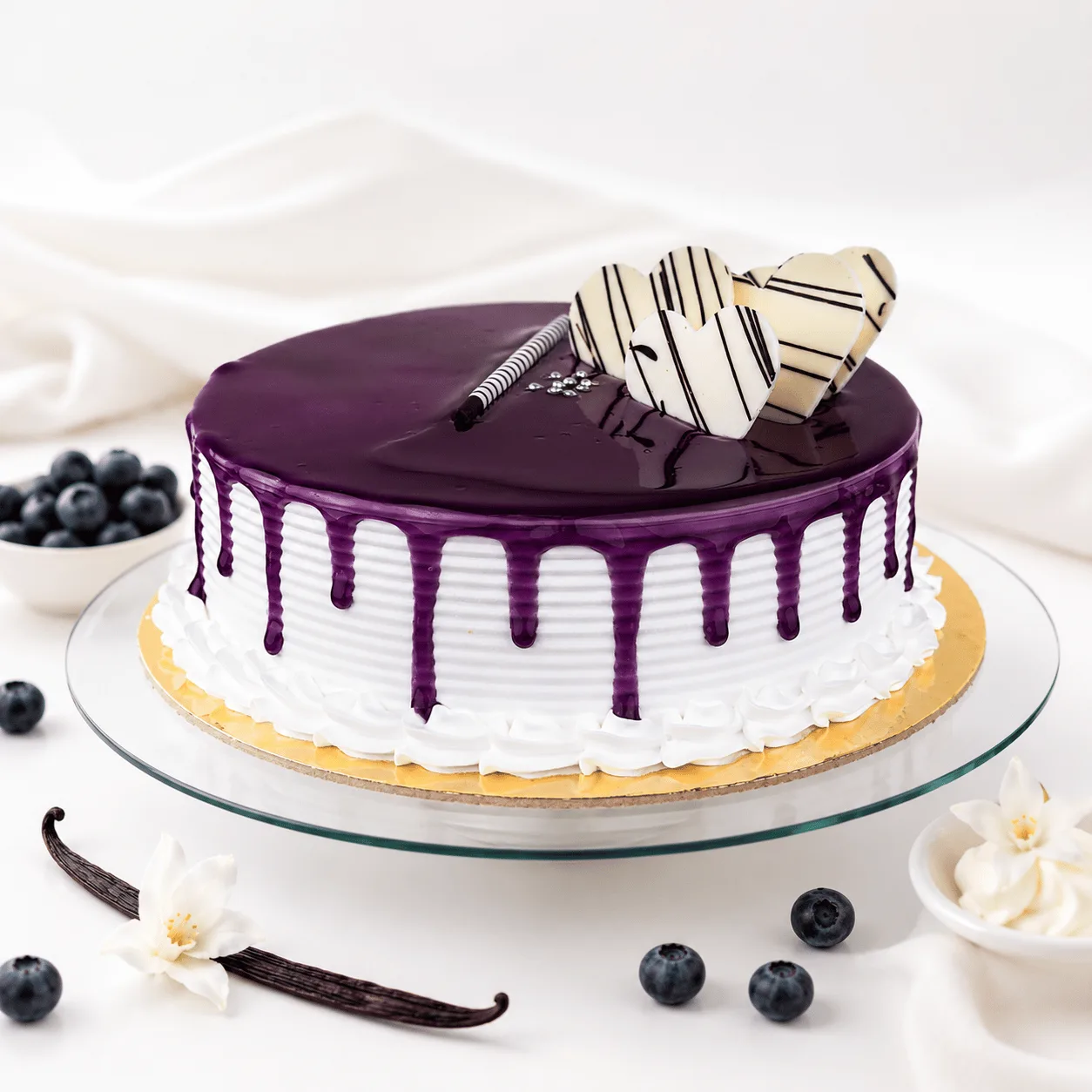 Blueberry Vanilla Sweet Celebration Cake for birthdays and special occasions
