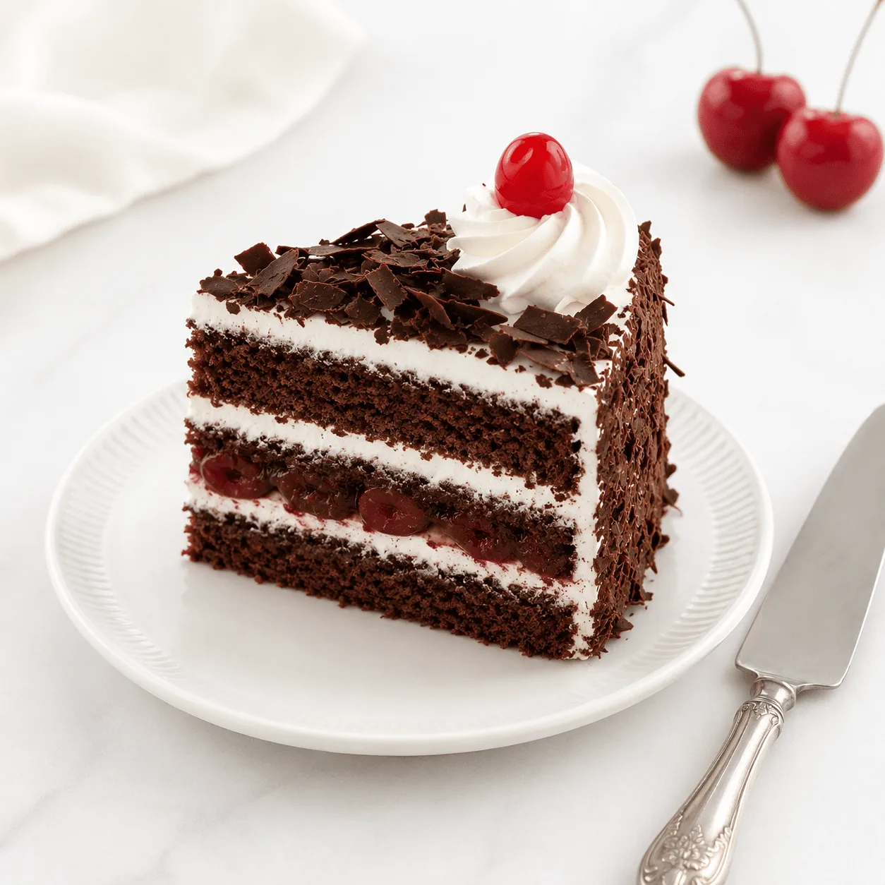 Black Forest Premium Celebration Cake with chocolate sponge and cherry topping