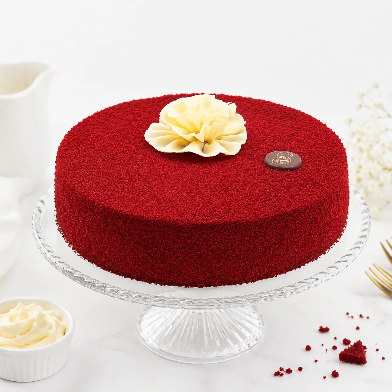 Delicious Premium Red Velvet Cake with smooth cream cheese frosting for birthdays and celebrations