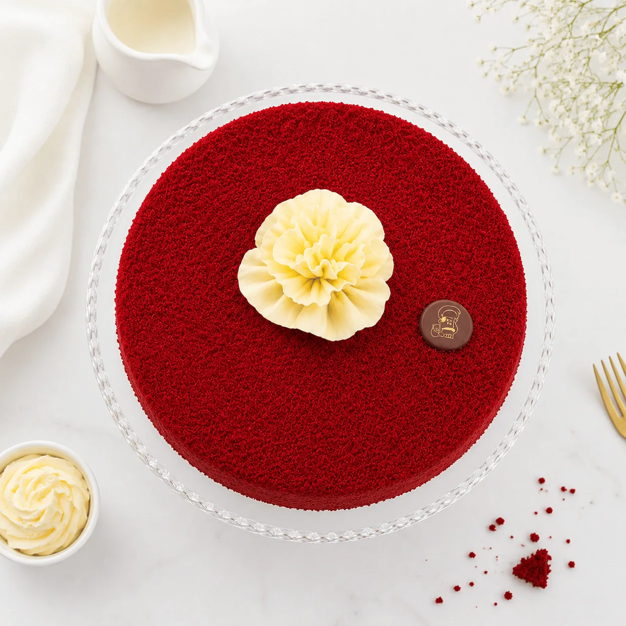 Fresh red velvet cake for anniversaries, birthdays, and special occasions