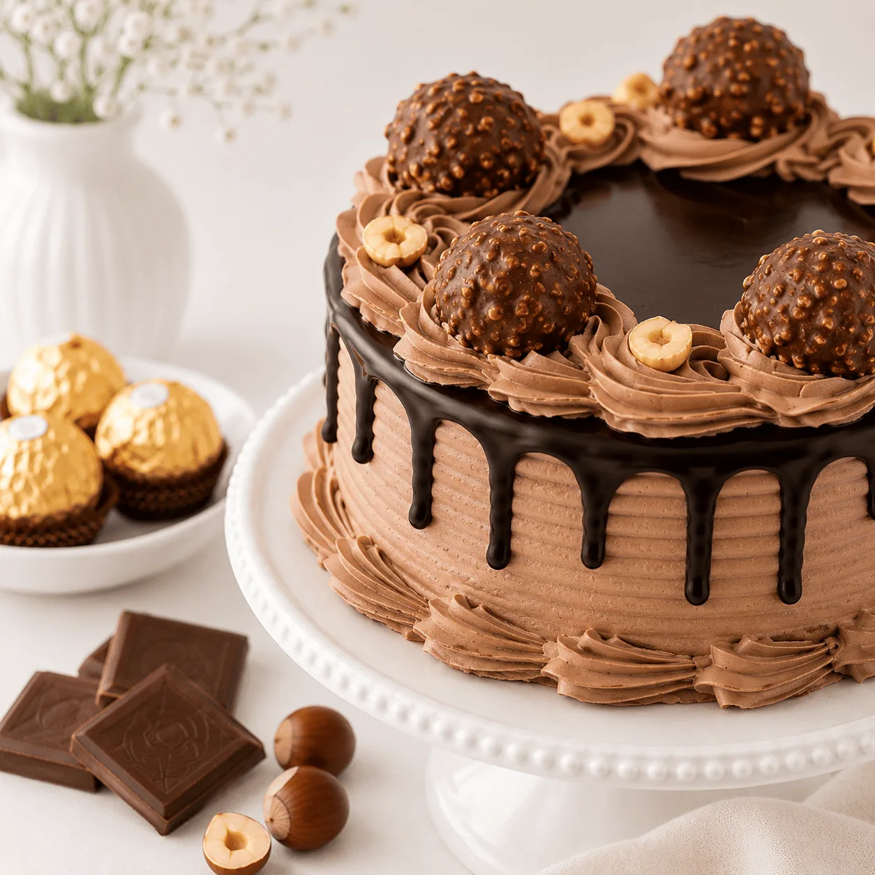 Premium 4 portion Ferrero Rocher Celebration Cake by FaVish Blooms Dubai