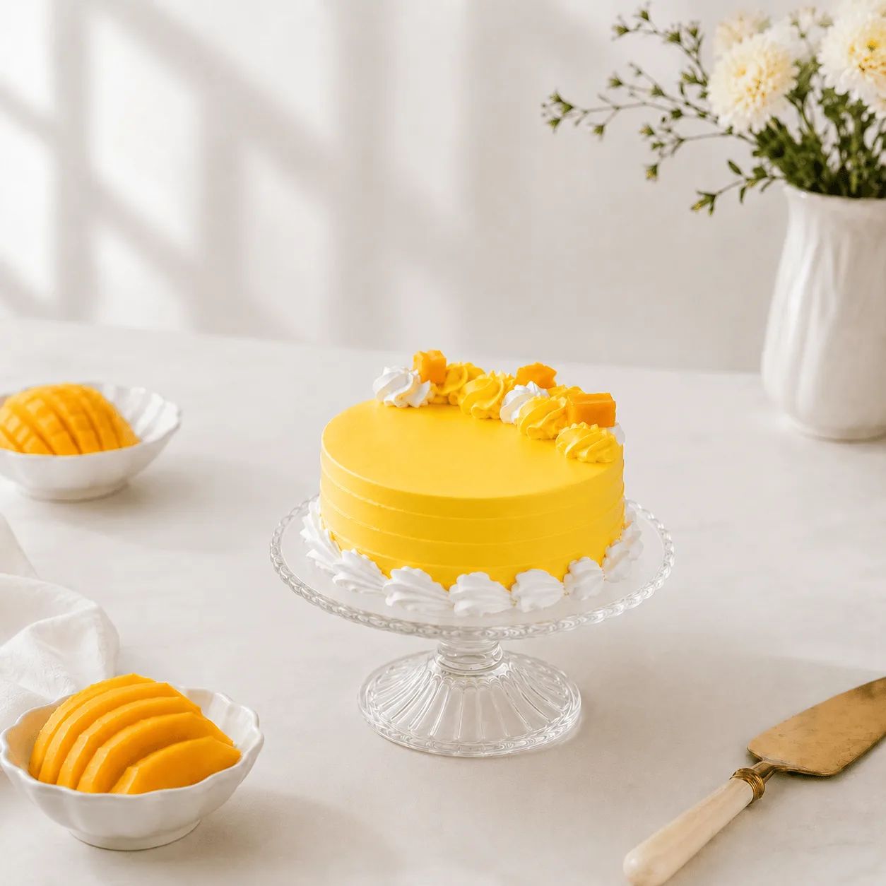 Mango Vanilla Premium Cake 4 portion in Dubai with creamy mango and vanilla layers