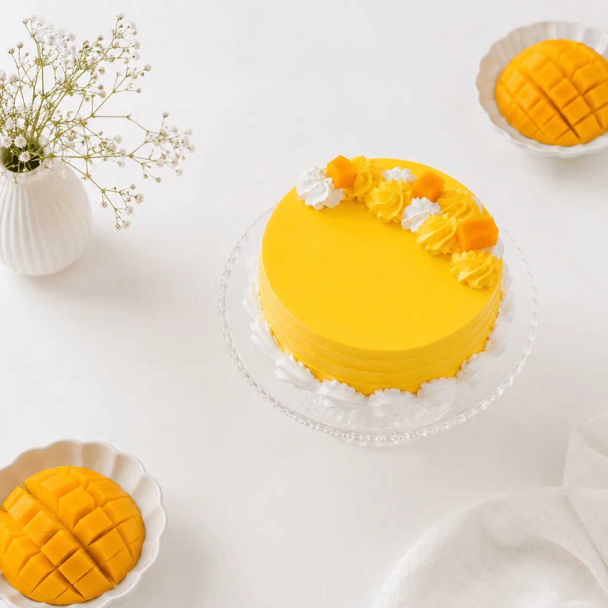 Premium Mango Vanilla Cake by FaVish Blooms Dubai for sweet gifting