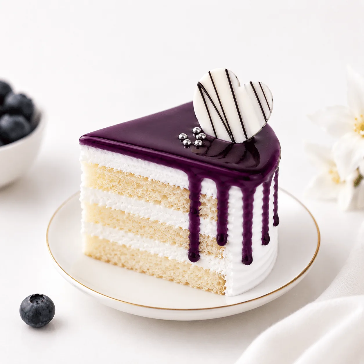 Fresh 4 portion blueberry vanilla cake for birthdays and small celebrations