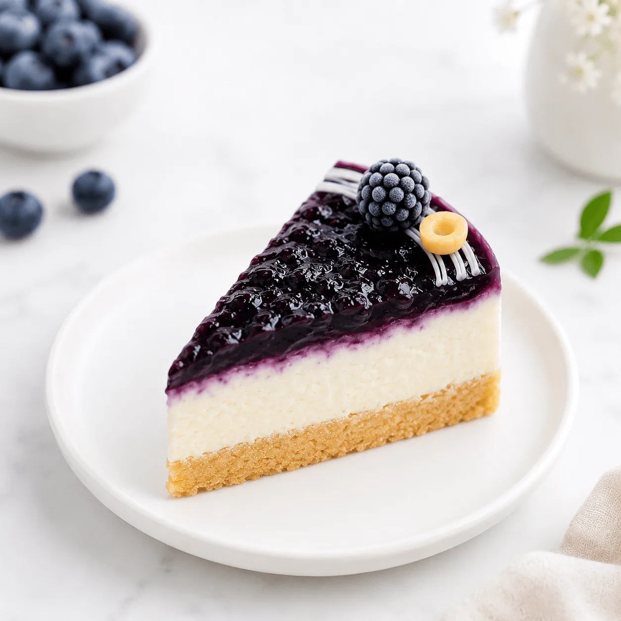 Creamy Blueberry Dream Cheesecake for 4 portions, perfect for birthdays and celebrations