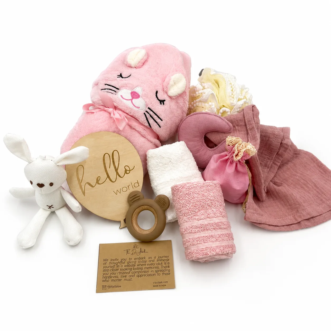 Premium newborn baby girl gift set with elegant hamper presentation