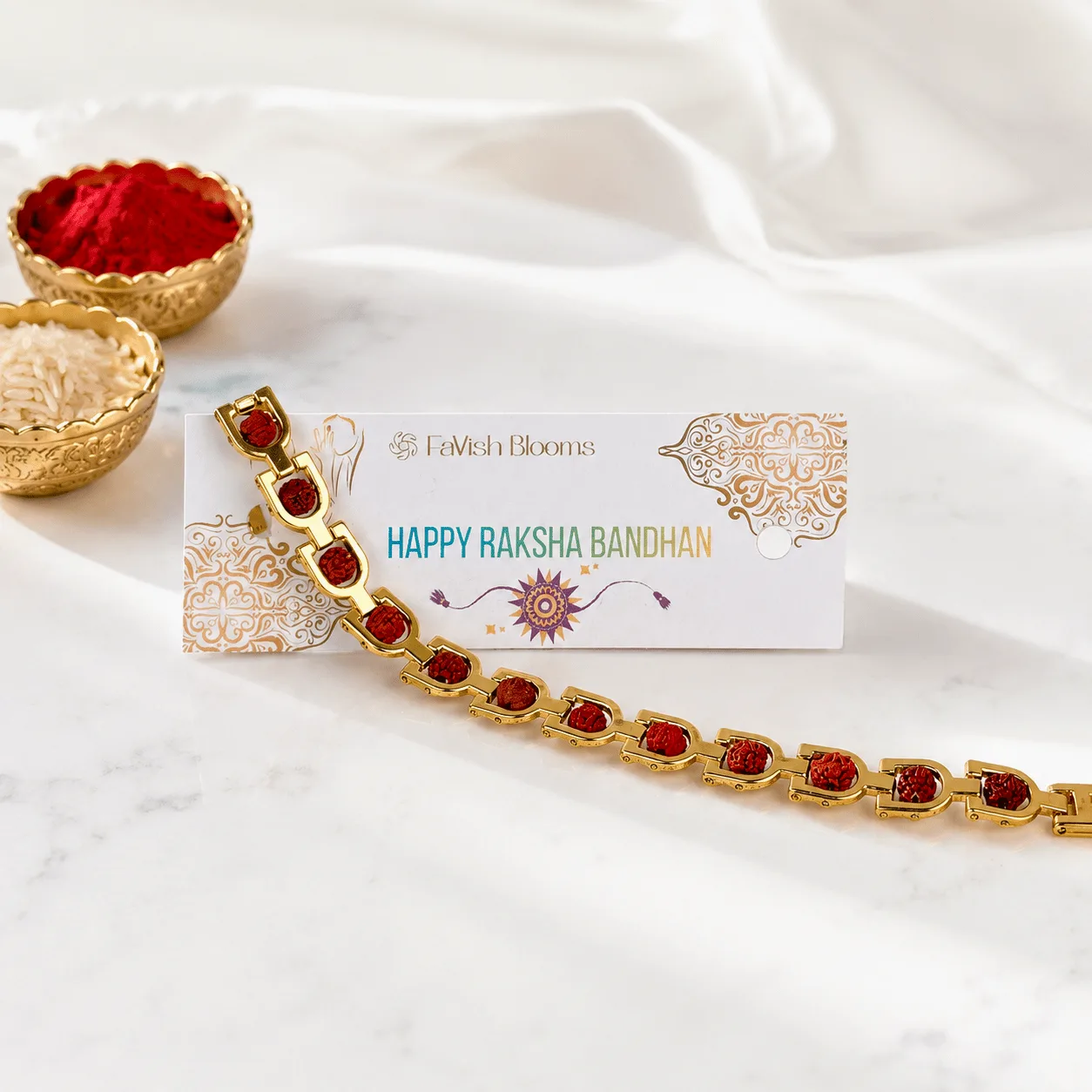 Festive Rakhi Sweets Gift Box with traditional Rakhi and premium presentation