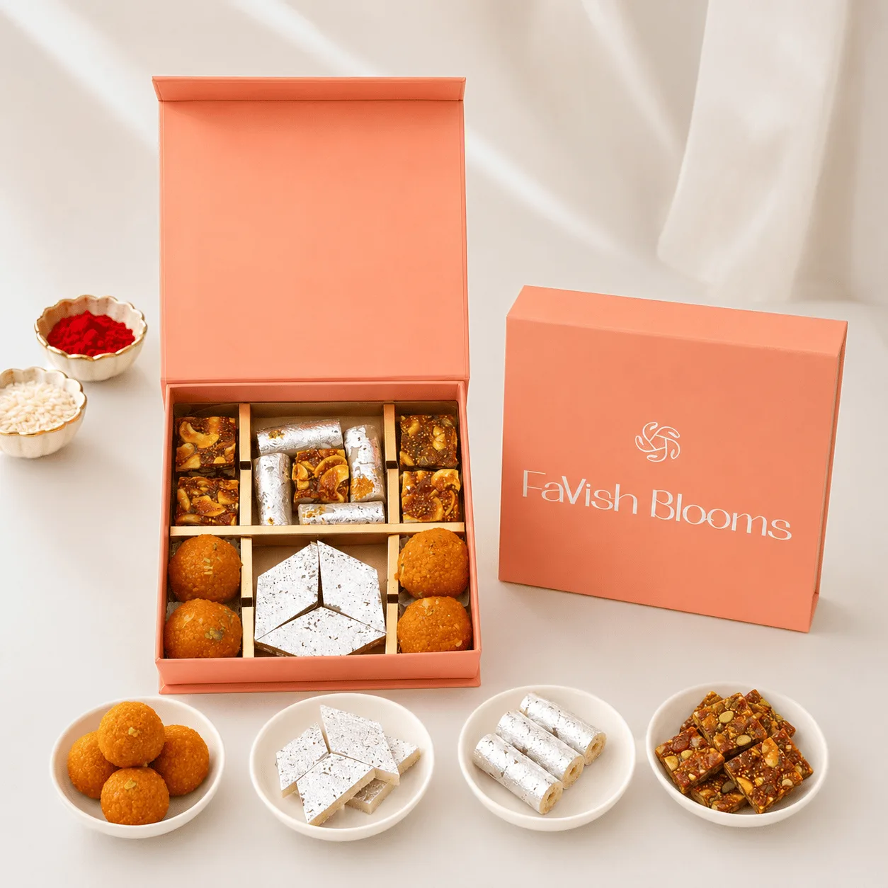 Premium Festive Sweets Gift Box with assorted Indian mithai in luxury packaging