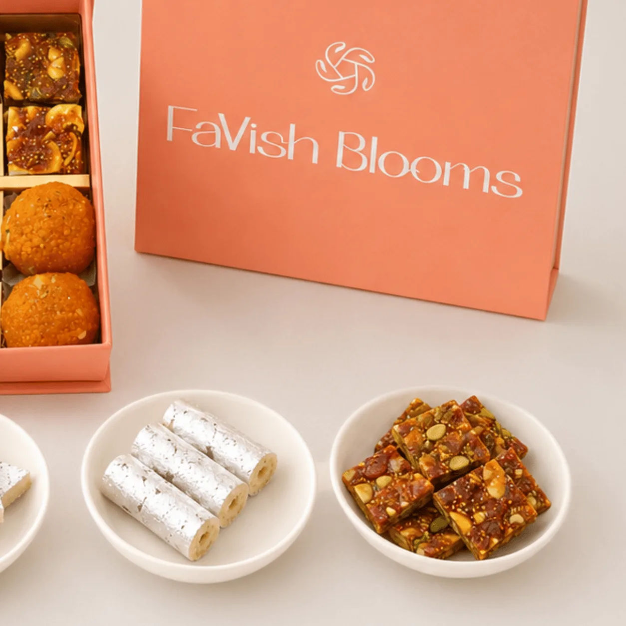 Premium Festive Sweets Gift Box featuring kaju sweets and festive presentation