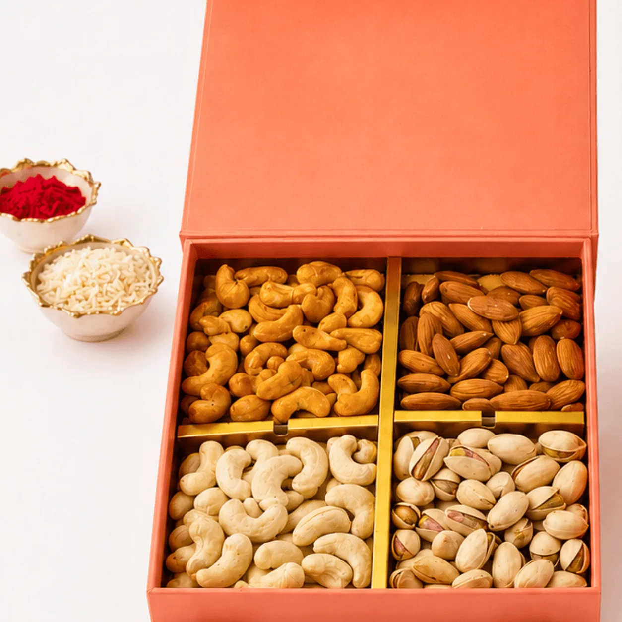 Premium Dry Fruits Gift Box featuring almonds, cashews, and pistachios