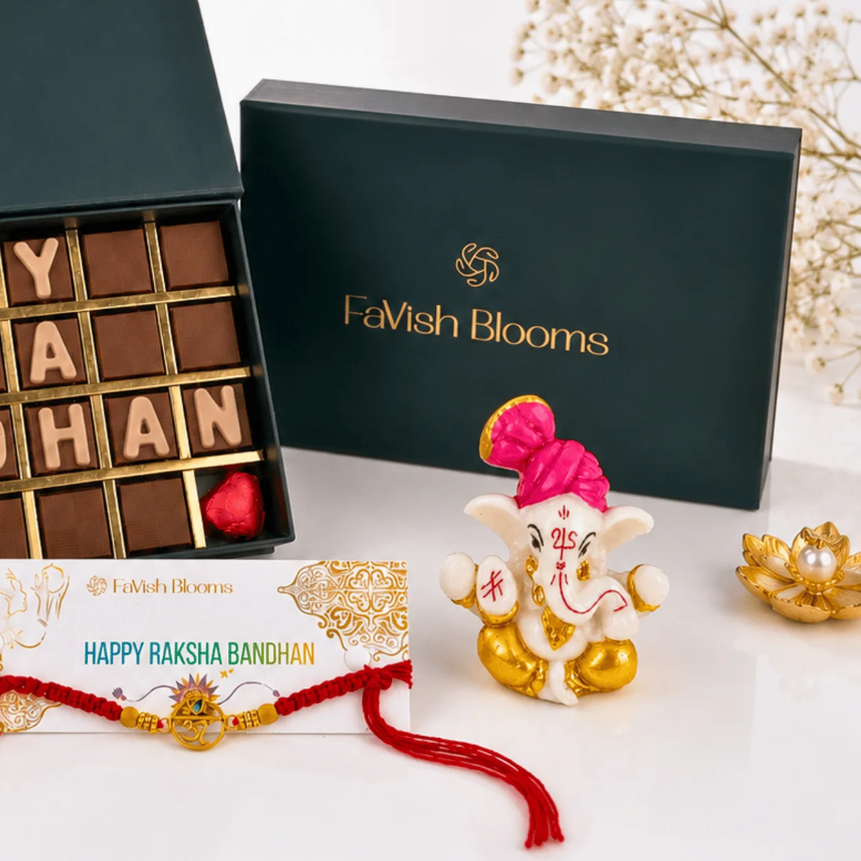 Luxury Happy Raksha Bandhan Chocolate Gift Combo for brother with assorted chocolates