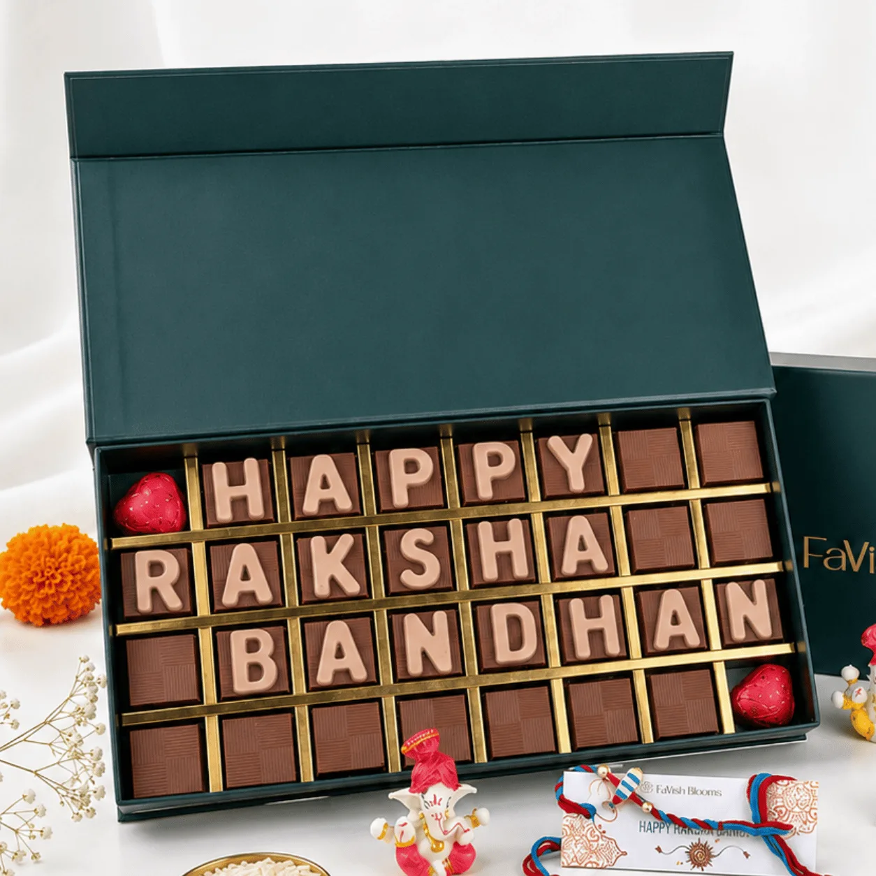 Kids Raksha Bandhan Chocolate Combo Gift in luxury festive packaging