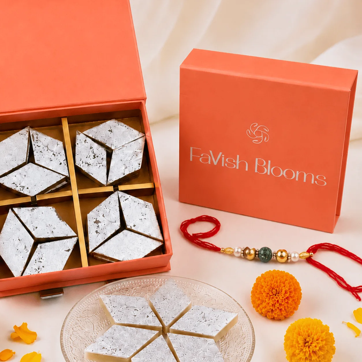 Luxury Kaju Katli Raksha Bandhan Gift Box for Brother