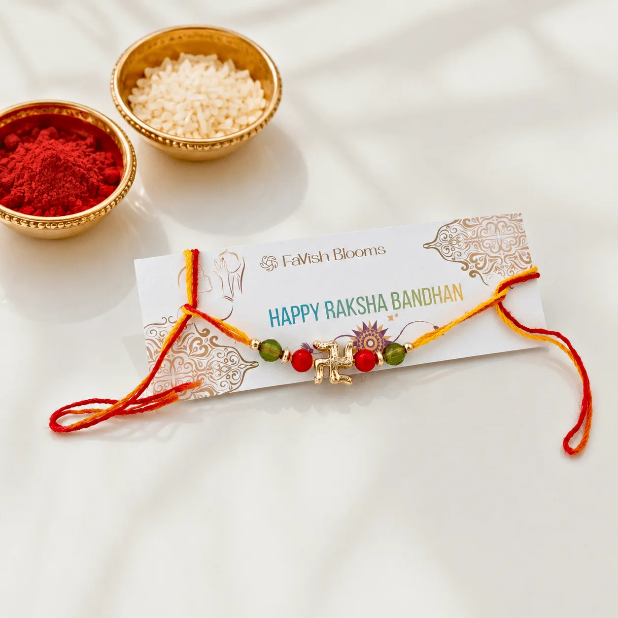 Set of 3 Traditional Rakhis with decorative festive designs