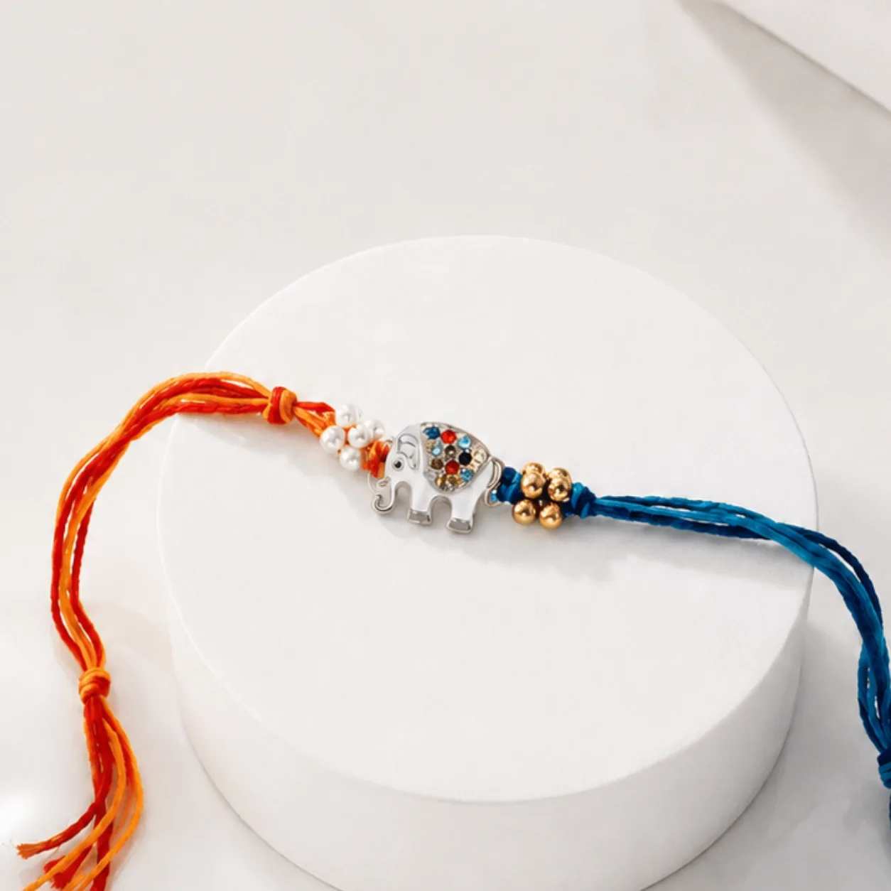 Traditional Elephant Design Rakhi with elegant festive detailing